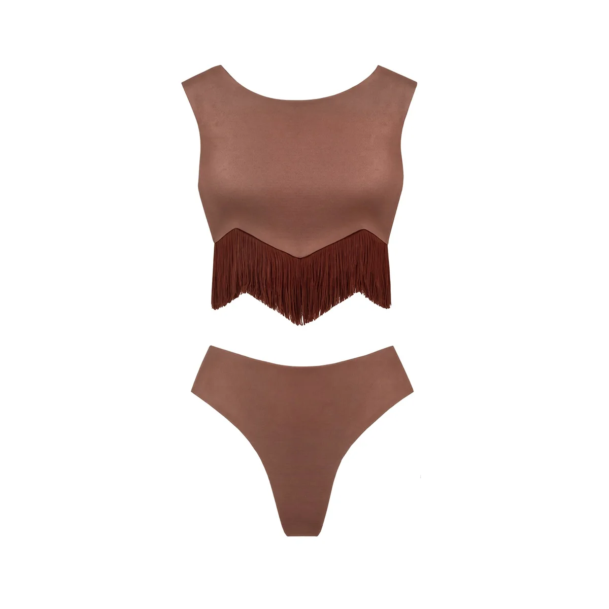 Tassels 3Pc Sexy Bikini Women Swimsuit 2026 Swimwear Push Up Swim Suit Female Solid Biquini Dress Cover Up Beachwear Bathingsuit