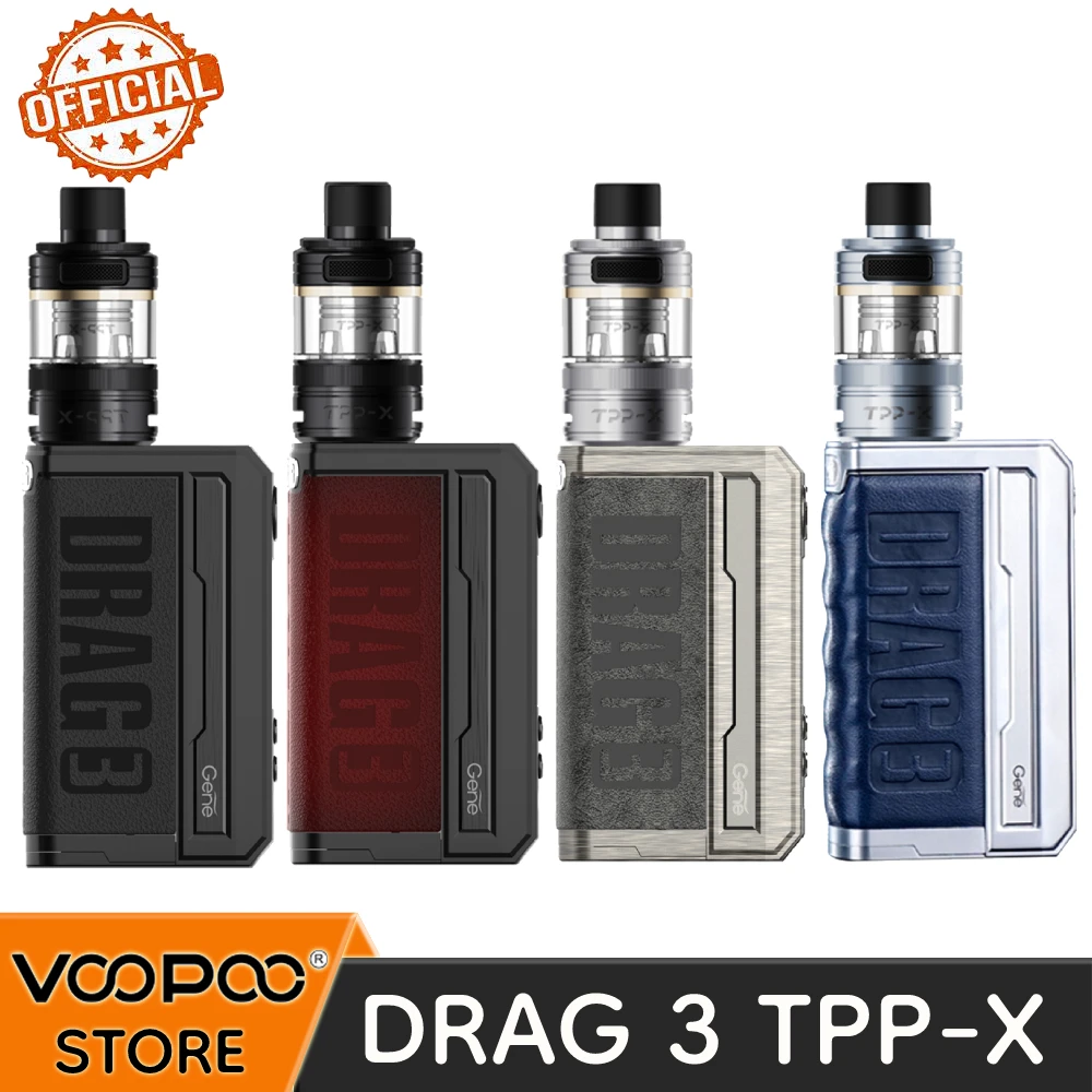 Oficjalny zestaw VOOPOO Drag 3 TPP-X 177 W Mod 5,5 ml TPP X Pod Zbiornik magnetyczny Vape Zestaw bez podwójnego akumulatora 18650 Parownik