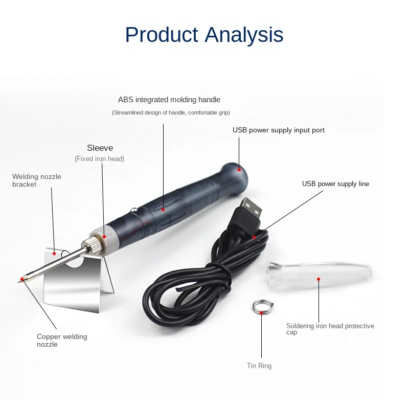 Portable USB Soldering Iron Kit 5V8W Mini Handheld Electric Welding Pen