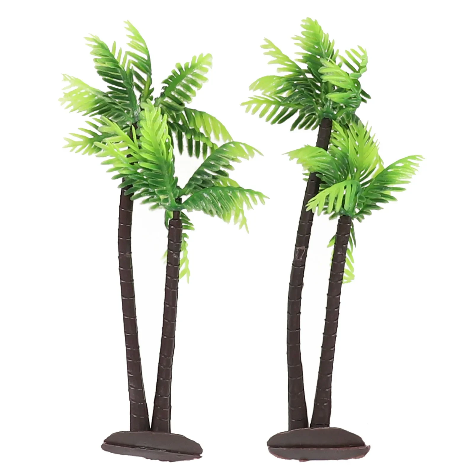 5pcs Mini Plastic Coconut Palm Tree DIY Park Rainforest Train Railroad Decoration Building Landscape Miniature Tree