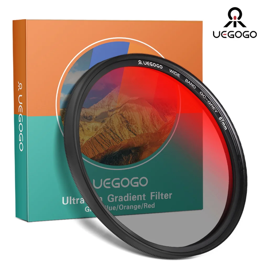 

UEGOGO Gnd Filter 55 62 67 72 82 mm Gradient Red Orange Blue Grey For Camera Canon Lens M50 600d Nikon D5100 D5600 Sony A6000