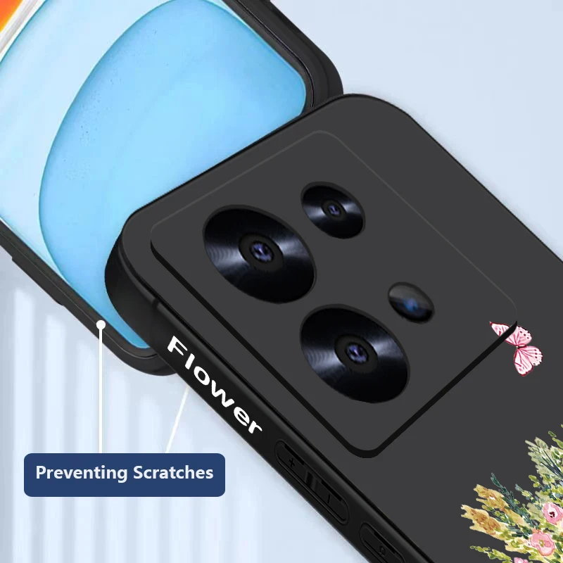 Luxury Girl Flower Lanyard Case For Xiaomi Redmi Note 13 12 11 10 Pro 4G 11s Poco F6 X6 X5 Mi 11 Lite 5G NE 11T 13 Pro Funda