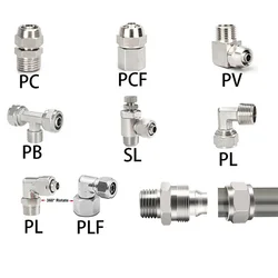 PC PCF SL PL306° Rotate Pneumatic Fast Tightening Joint Pipe PU Hose OD4 6 8 10 12 mm BSP Thread 1/8