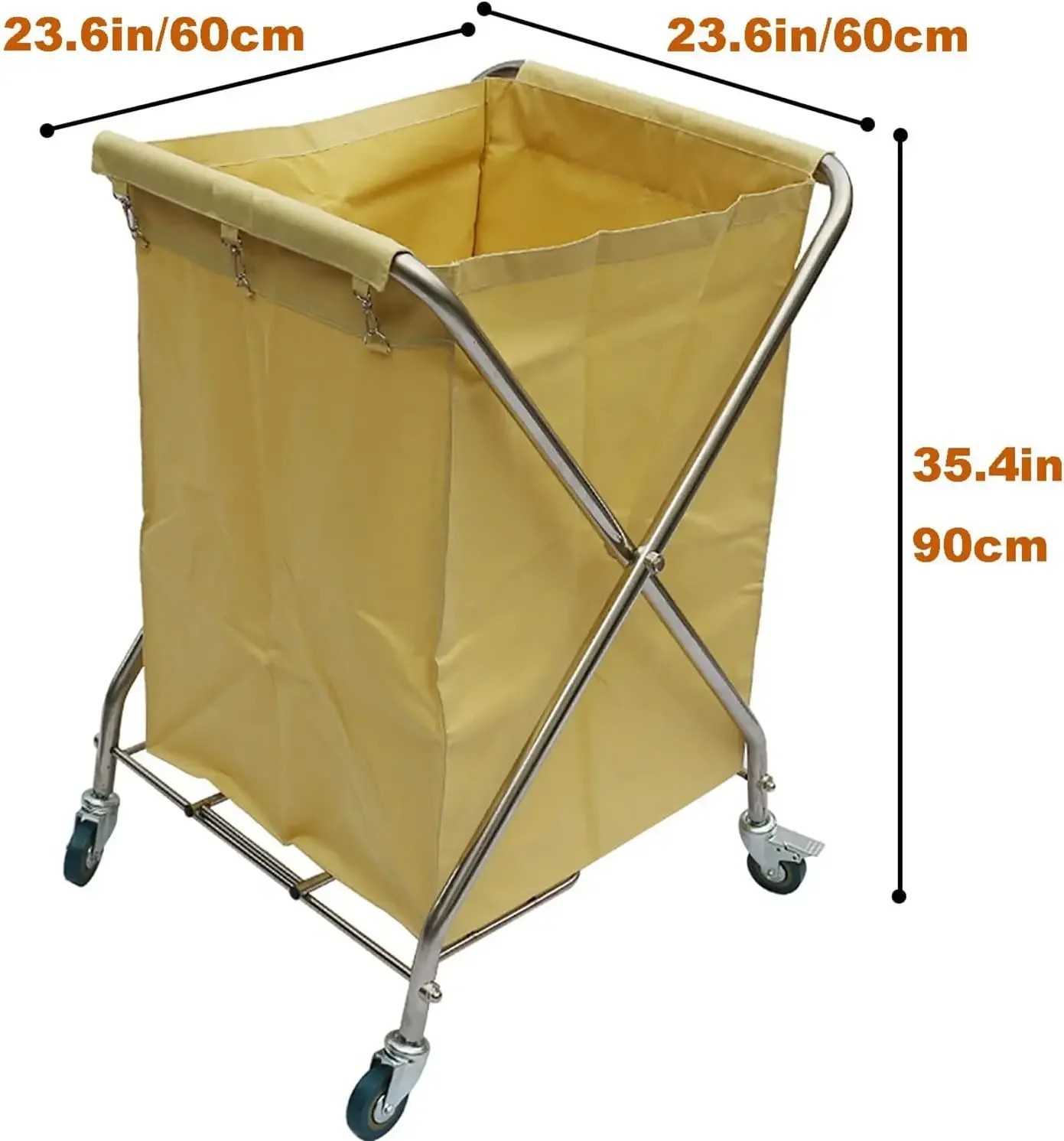Heavy Duty Commercial Laundry Cart Stainless Steel Rolling Basket Waterproof Oxford Fabric Ideal for Home & Hotel Use Laundry Tr