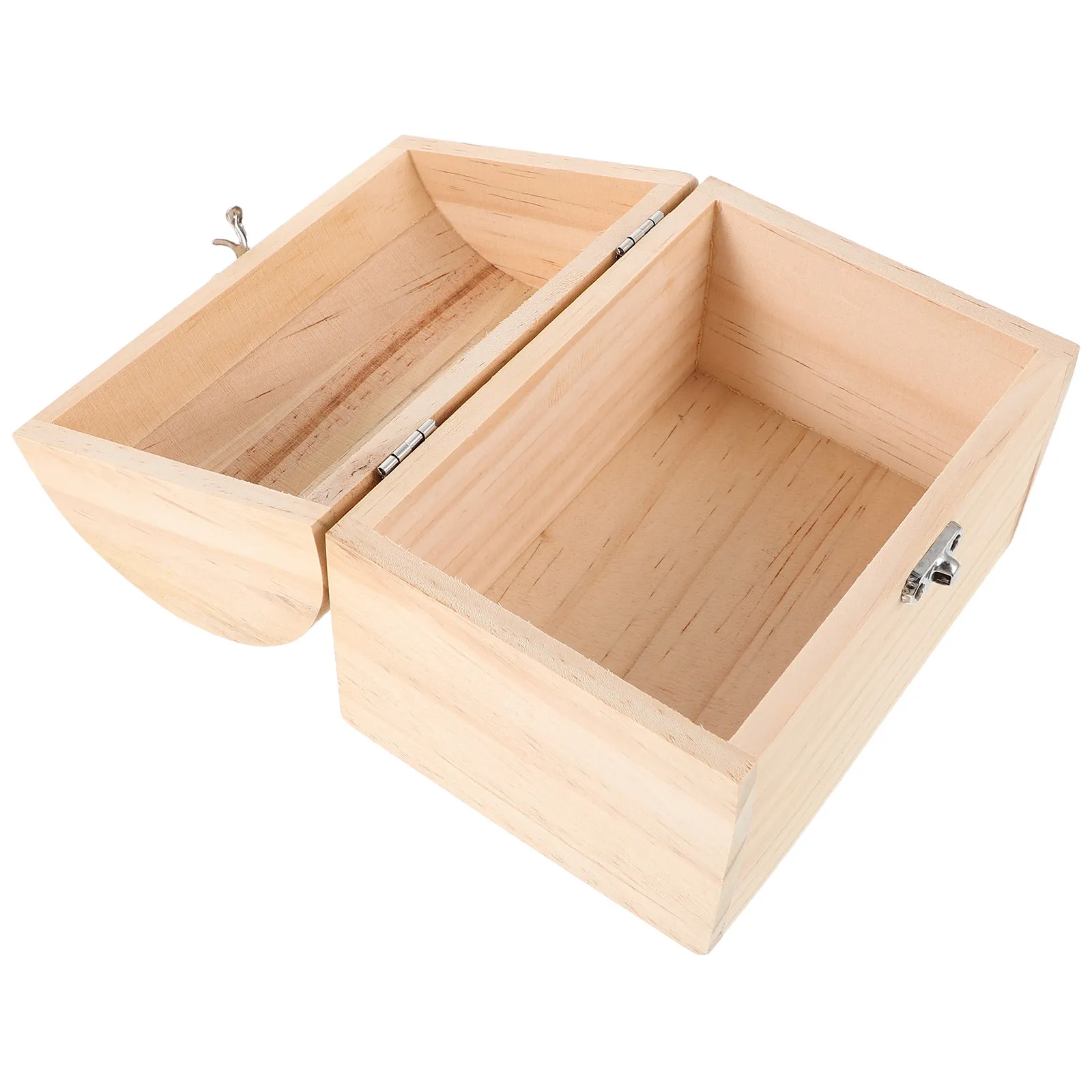 

Необработанный деревянный сундук для сокровищ DIY: винтажная шкатулка для украшений с арочным дизайном, декоративный футляр для хранения колец и памятных вещей