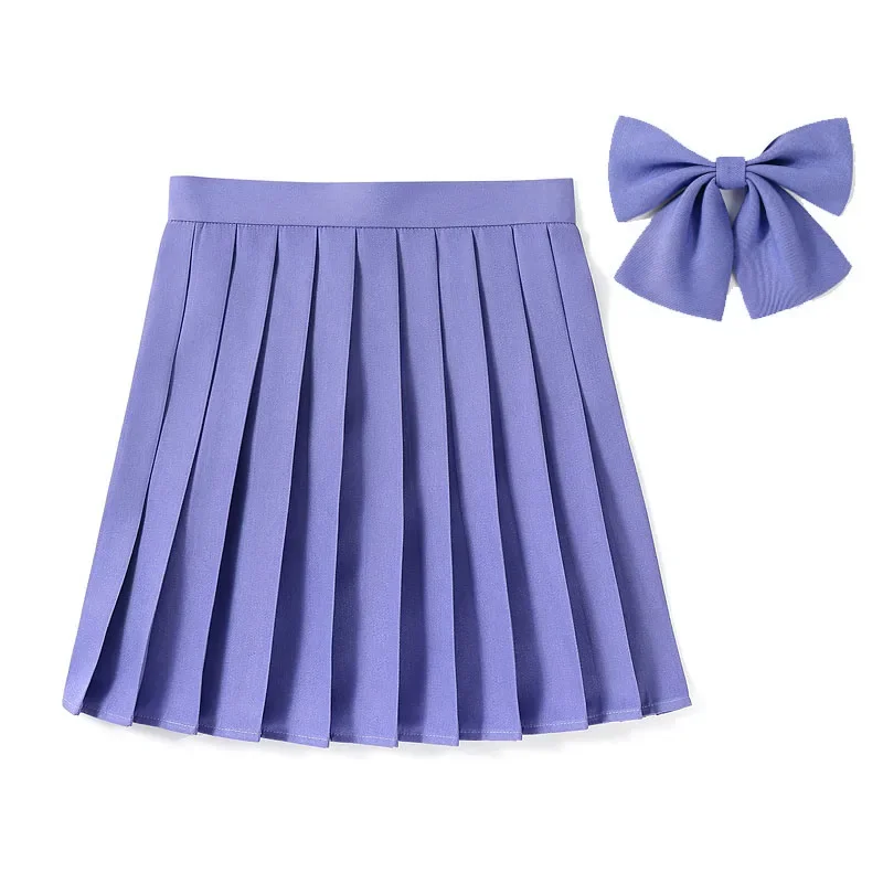 XS-5XL 여성 주름 스커트 넥타이 Bowtie 하라주쿠 프레피 미니 일본 학교 교복 소녀 여름 카와이 짧은 치마 소녀