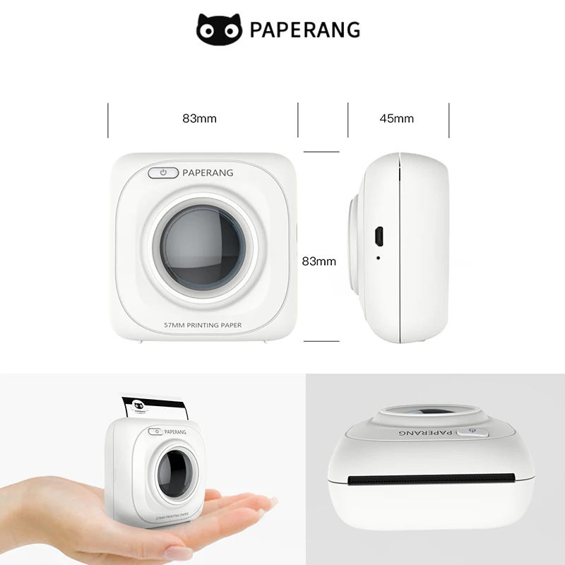 Dropshipping PAPERANG P1 Pocket BT Wireless Thermal Portable Mobile Printer 200dpi for Photo Picture Receipt Memo Note Label