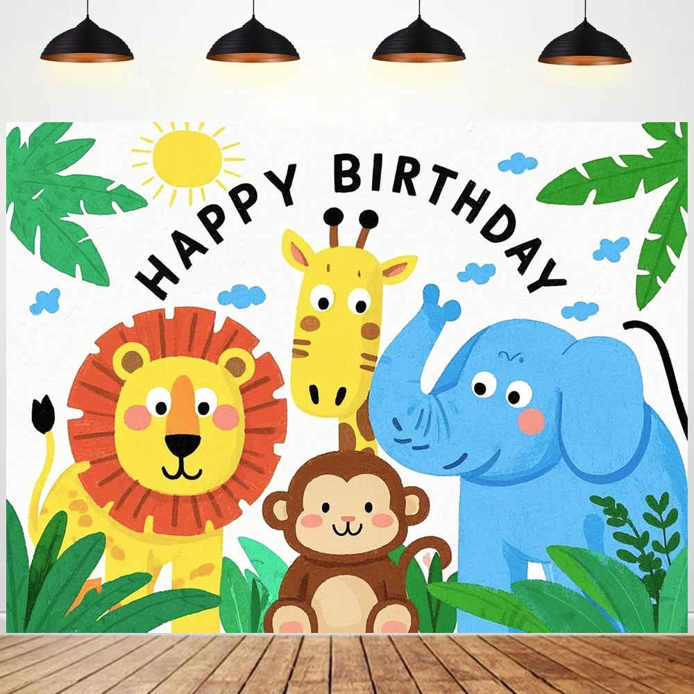 

Animal Forest Theme Birthday background Children's birthday party Kids Photo Decoration Birthday Backdrops