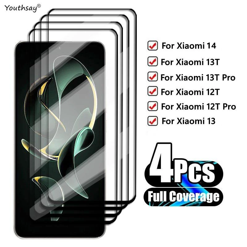 

4Pcs Glass For Xiaomi 13T Tempered Glass Xiaomi 13T 12T Pro 13 14 Screen Protector Protective Phone Lens Film Xiaomi 13T Pro