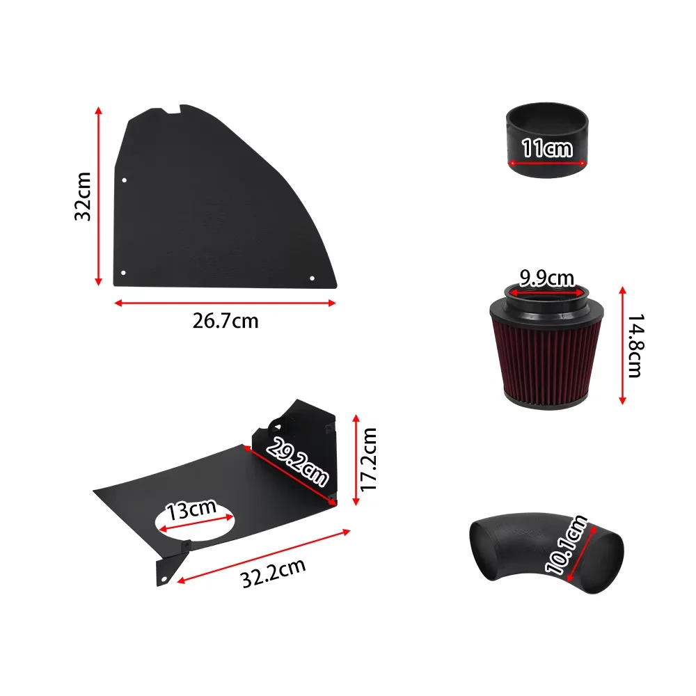 Cold Air Intake System Kit with Heat Shield Compatible 1Set For BMW M240i G42/M340i G20 G21/M440i G22 G23 B58 3.0T