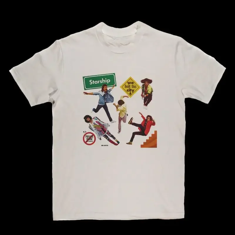 Vtg Starship We Built This City Cotton For Men White T Shirt In390