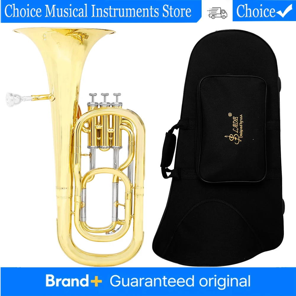 

Эуфониум SLADE Bb, 3 клапана, вертикальный тенор-горн, премиум-класс, латунный, без пайки, с увеличенной структурой звукового колена, для оркестра и практики