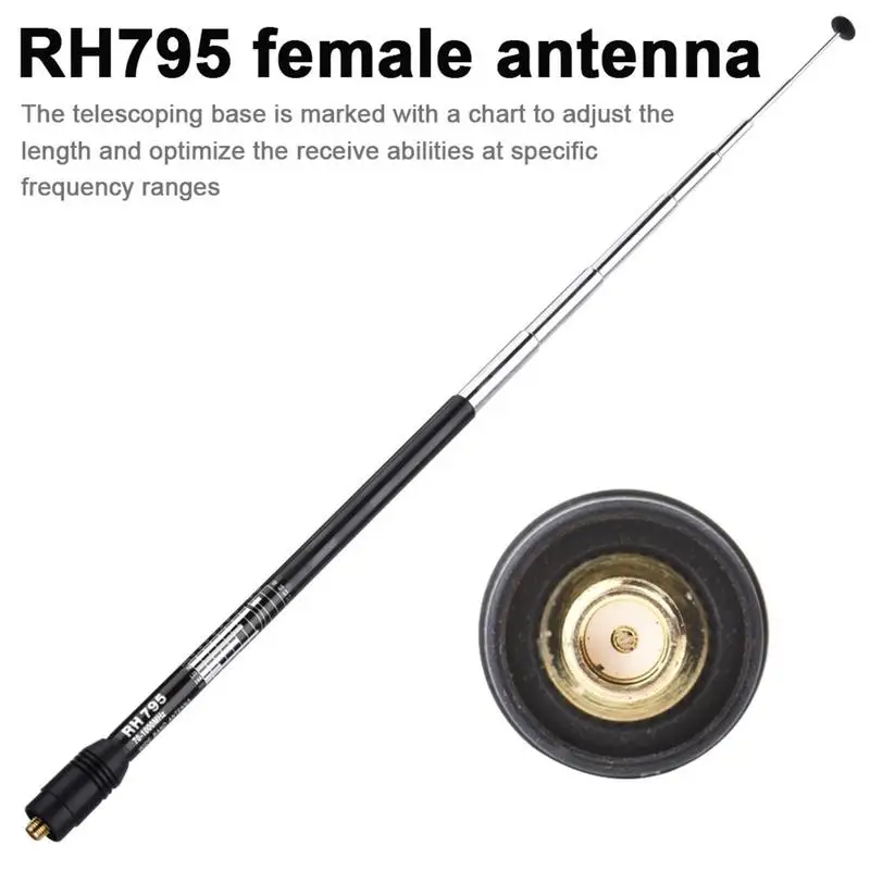 RH795 antena hembra SMA hembra de banda ancha, 70-1000MHz, escáner DIGITAL de mano