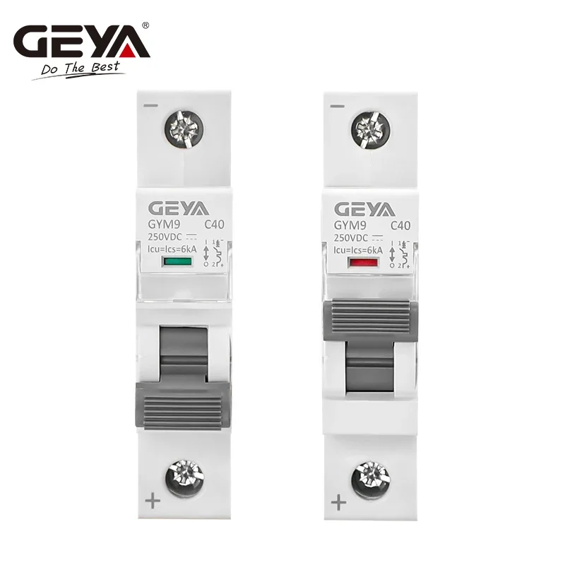 GEYA DC MCB 6KA 1P 250VDC Mini Circuit Breaker 6A 10A 16A 20A 25A 32A 40A 50A 63A Solar MCB Din Rail