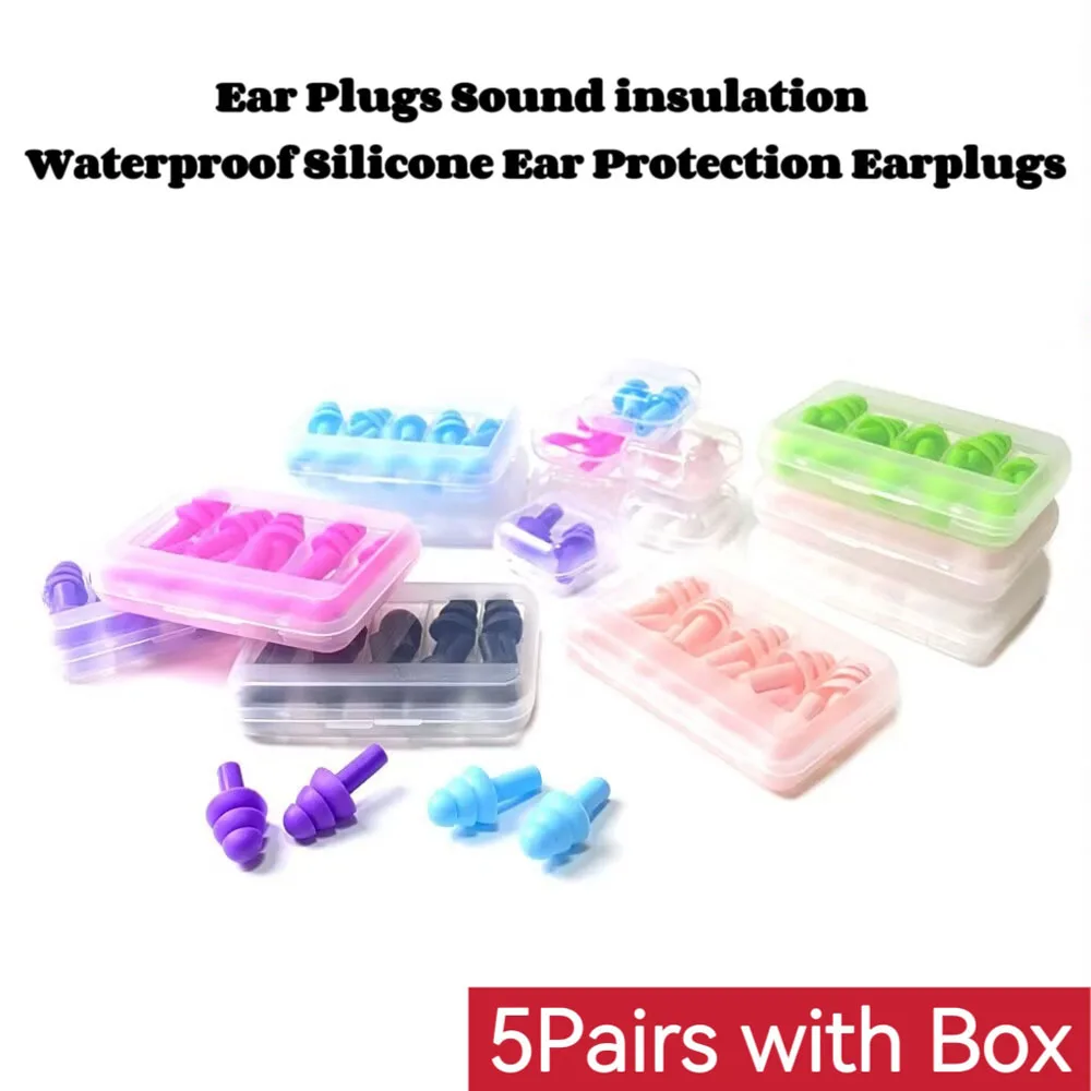 10PCS Ear Plugs Sound insulation Waterproof Silicone Ear Protection Earplugs Anti-noise Sleeping Plug For Travel Noise Reduction