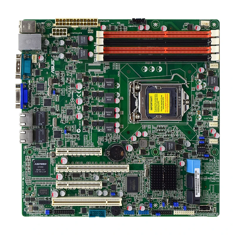 Комплект P8B-M + E3-1275, материнская плата, совместимая с Intel C204, сокет 1155, 4XDDR3 ECC, память, PCI-EX16, SATA III, USB2.0, UATX