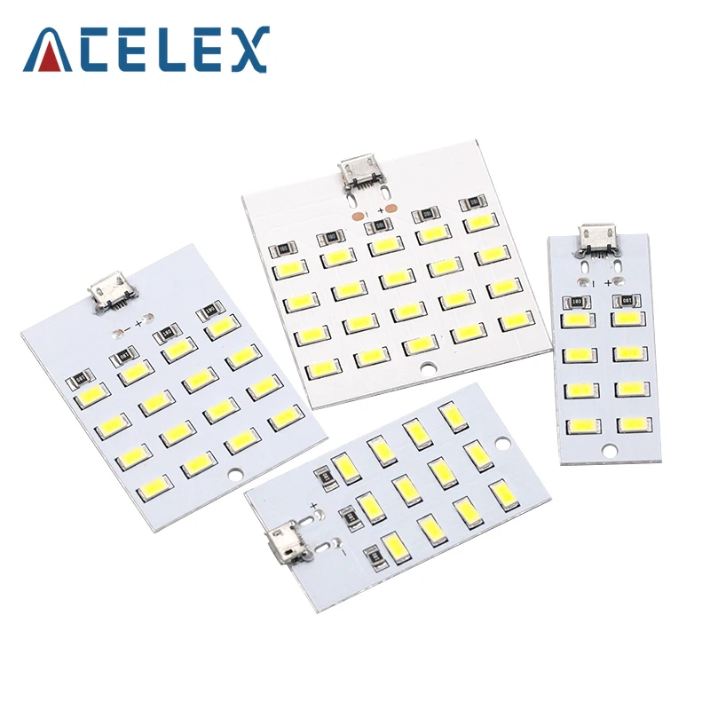 1PCS high quality 5730 smd 5V 430mA~470mA White Mirco Usb 5730 LED lighting panel USB mobile light Emergency light night light