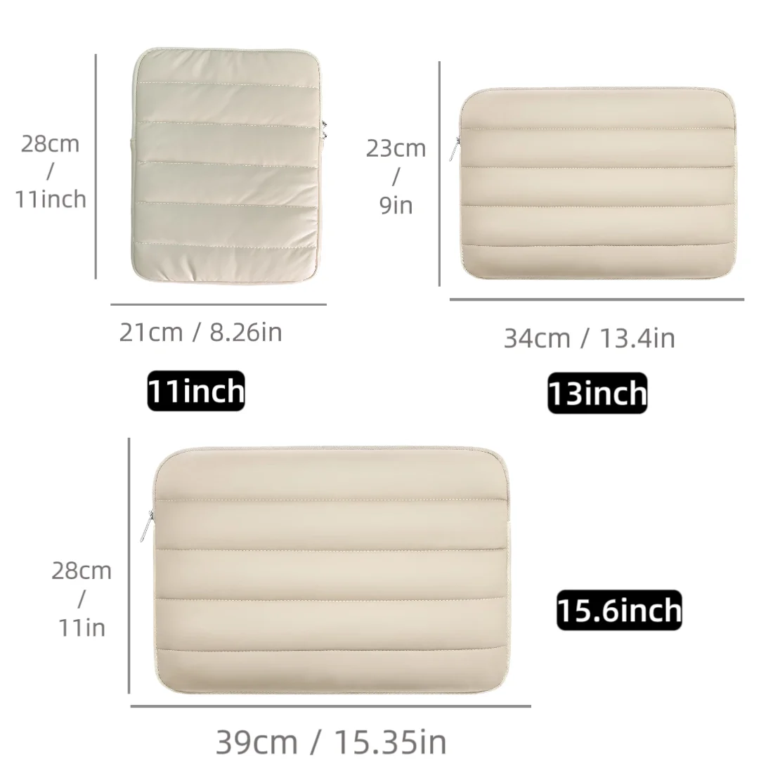 New Puffy Laptop Sleeve Cover Bag 11 12 13 14 15 Inch Waterproof Computer Carrying Case Bags for Ipad Macbook Asus HP Lenovo