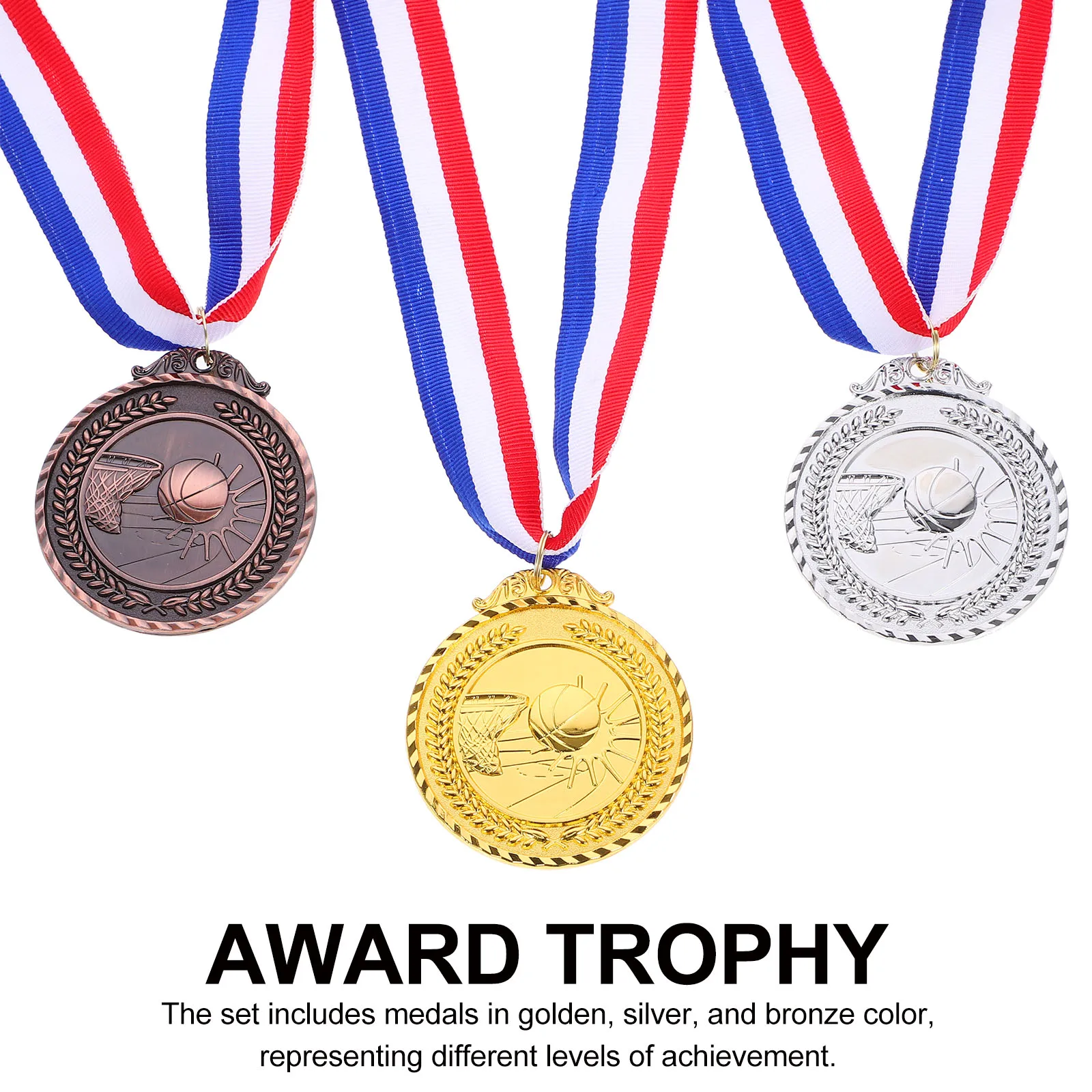 

3 шт., набор спортивных меделей из цинкового сплава, золотые, серебряные, бронзовые металлические медали для спортивных соревнований, награды и распознавания достижения