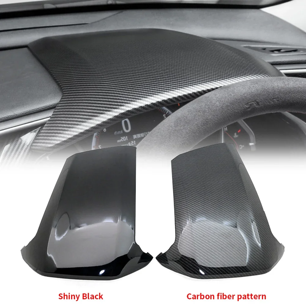 Car Dashboard Trim Cover Frame Steering Wheel Center Console Instrument Panel Case Sticker Fit For 16-20 Honda Civic 10th Gen