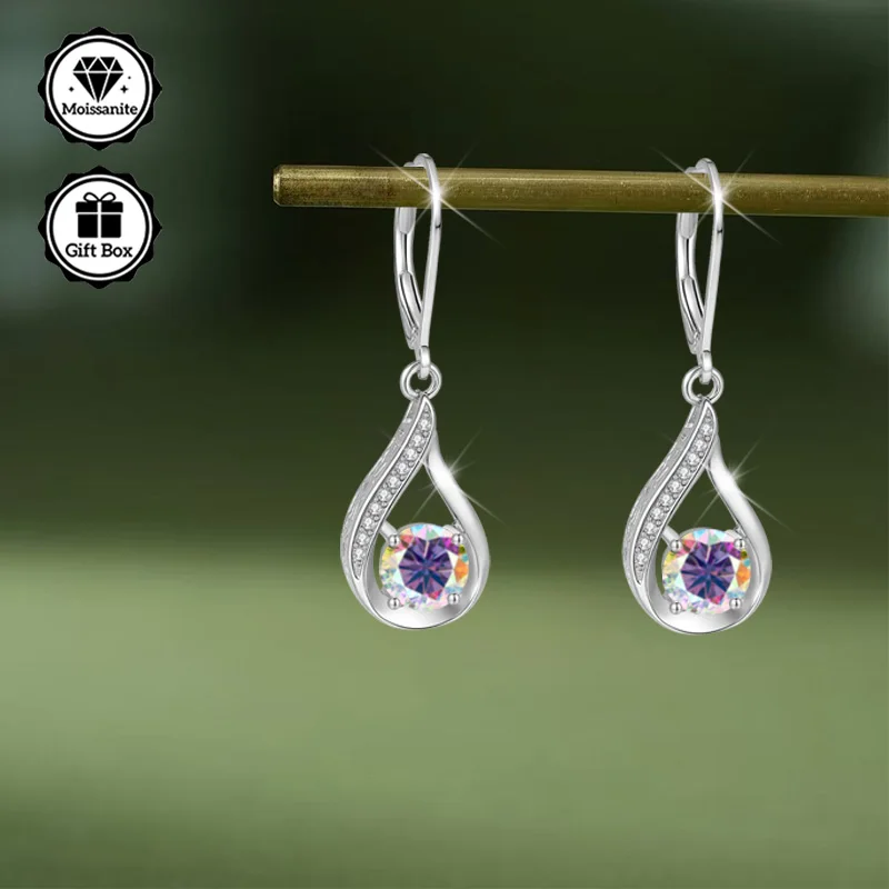 

Ювелирные изделия LAMVOICE для женщин/серьги-крючки с муассанитом, серьги из стерлингового серебра S925, подарок на День святого Валентина для нее