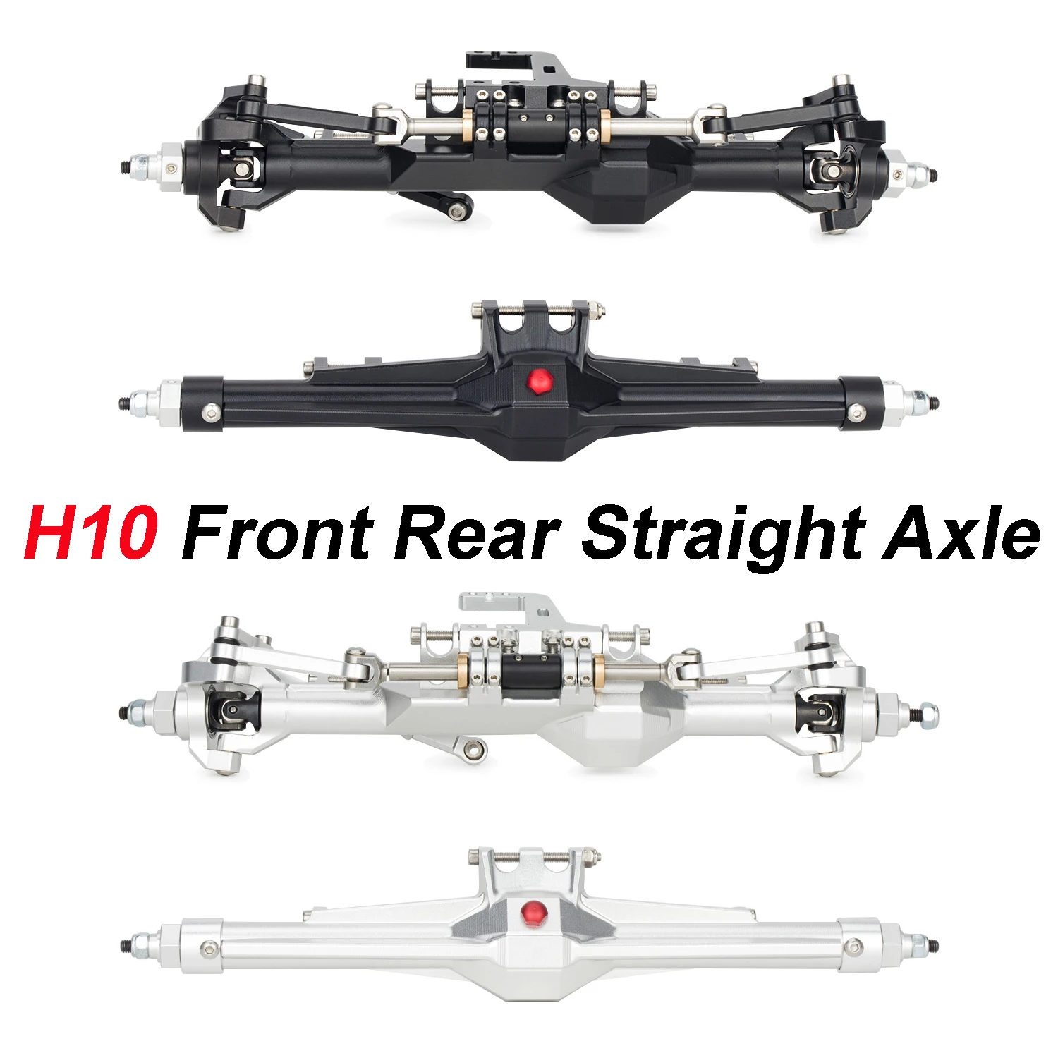 

YSIDO CNC Aluminum Front & Rear Straight Axle Set for 1/10 Vanquish H10 Optic RC Crawler Car High-Performance Upgrade Parts