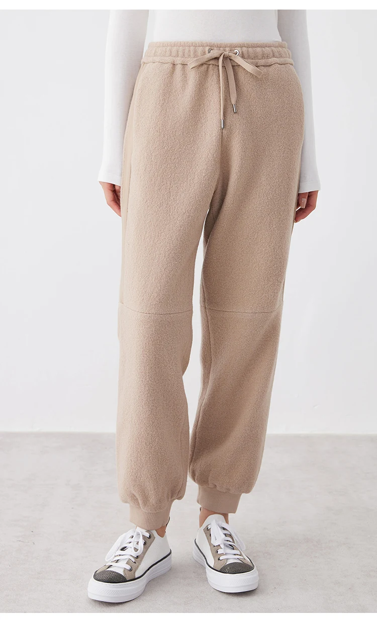 K2639W Hochwertige Damenbekleidung Luxusmarke Lässige Hosen Herbst und Winter Dicke 100% Wollhosen – Detail 8