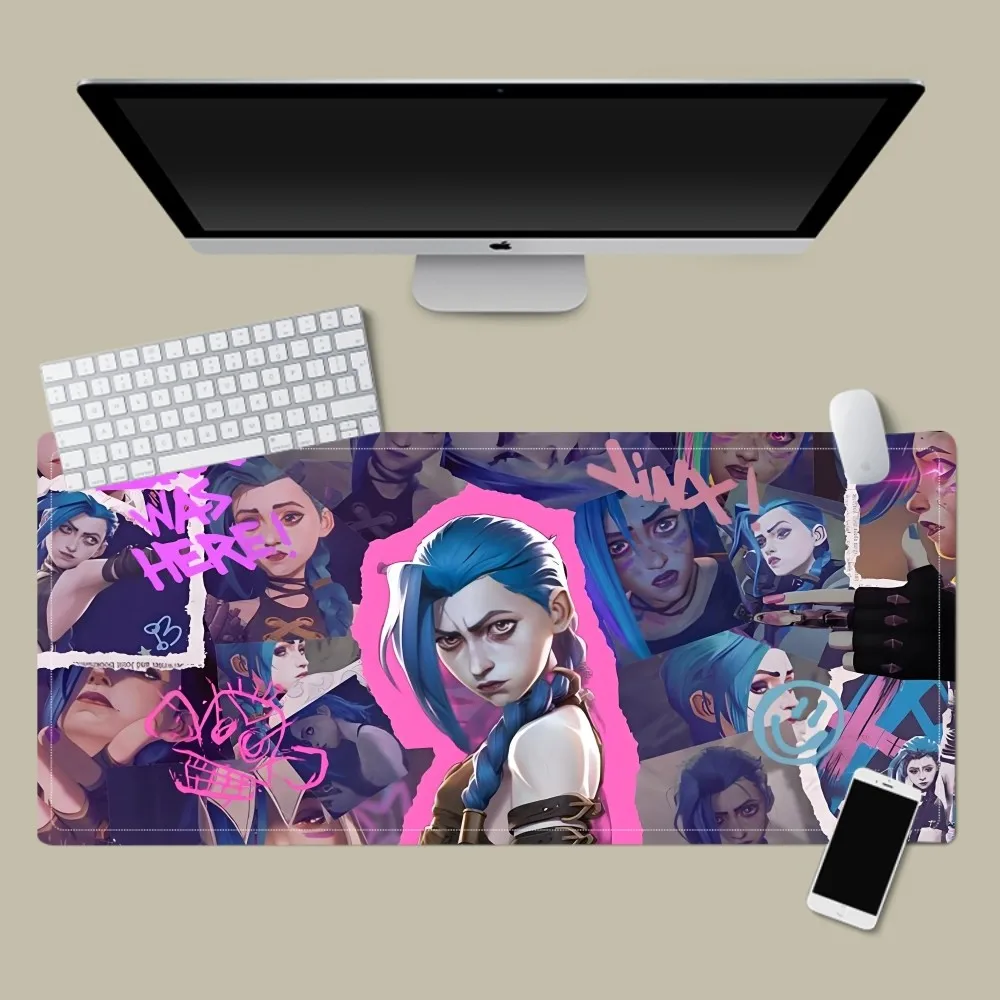 J-jinx Anime L-League Of L Mousepad Laptop Gaming Accessories Mousepad Large Desk Mat Computer Gamer Keyboard Rug Carpet