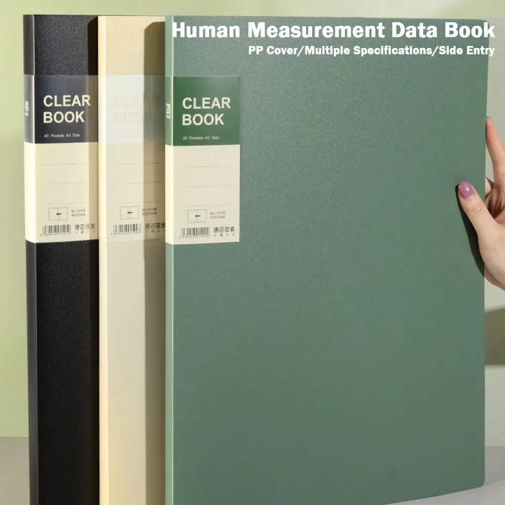 A3 Clear Book Multicolor 20/40/60 Pages Document Storage File Bag Big Size Securely Stores and Displays