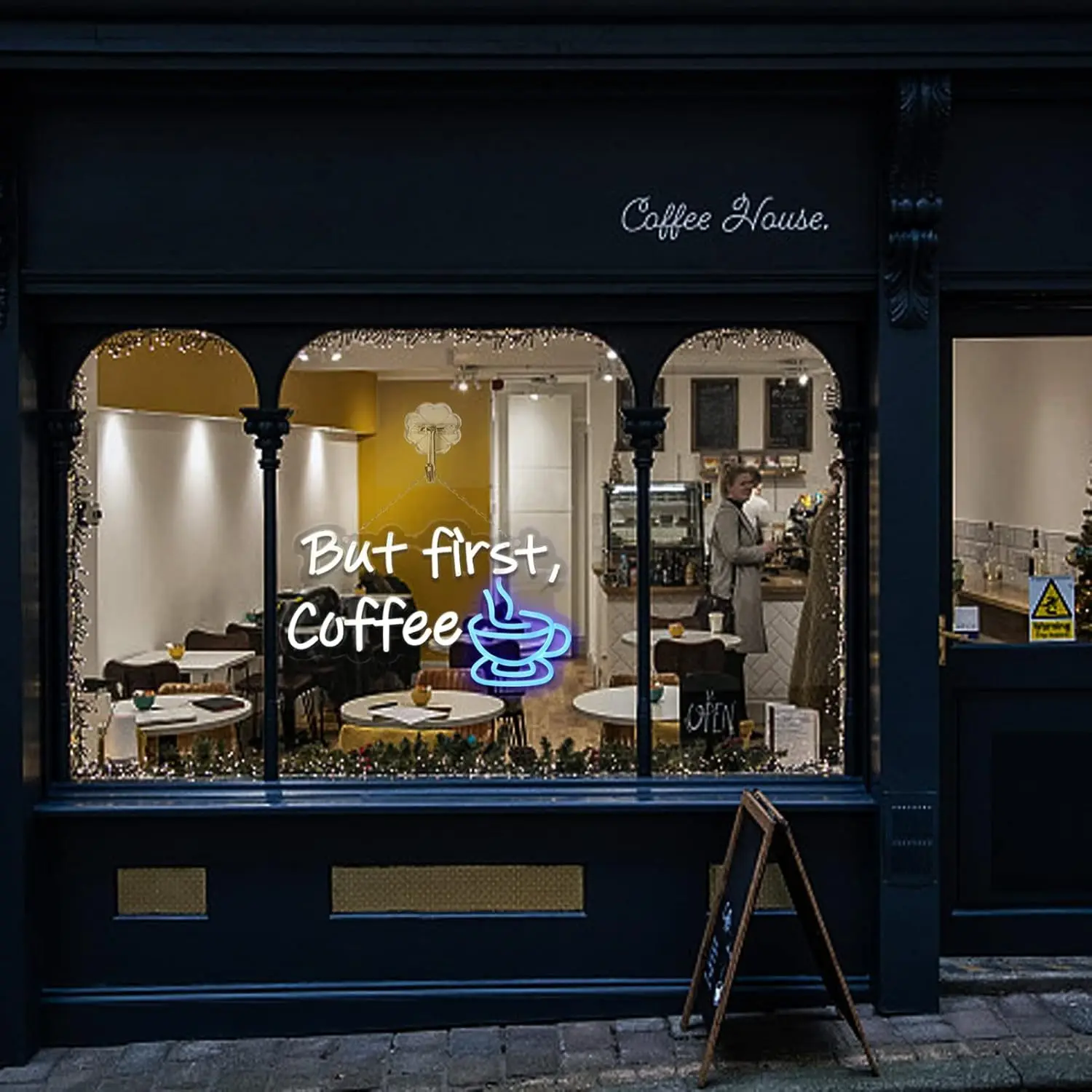 Mas o primeiro café neon luzes LED para Coffee Shop, Coffee Bar decoração, Wall Art, sala de jantar
