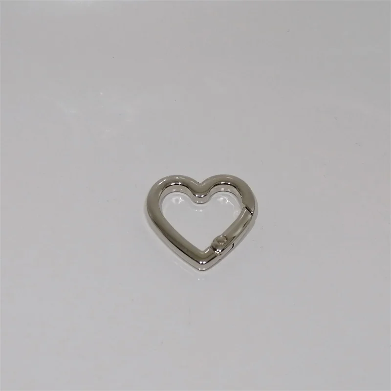 Openable Spring Clasps Buckle Heart Shape Carabiner O Ring Keychain Clips Hook Connector Jewelry Making Findings Accessories