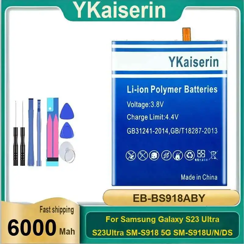 

Аккумулятор мобильного телефона EB-BS918ABY 6000 мАч для Samsung Galaxy S23 Ultra S23ultra SM-S918 5G SM-S918U N DS