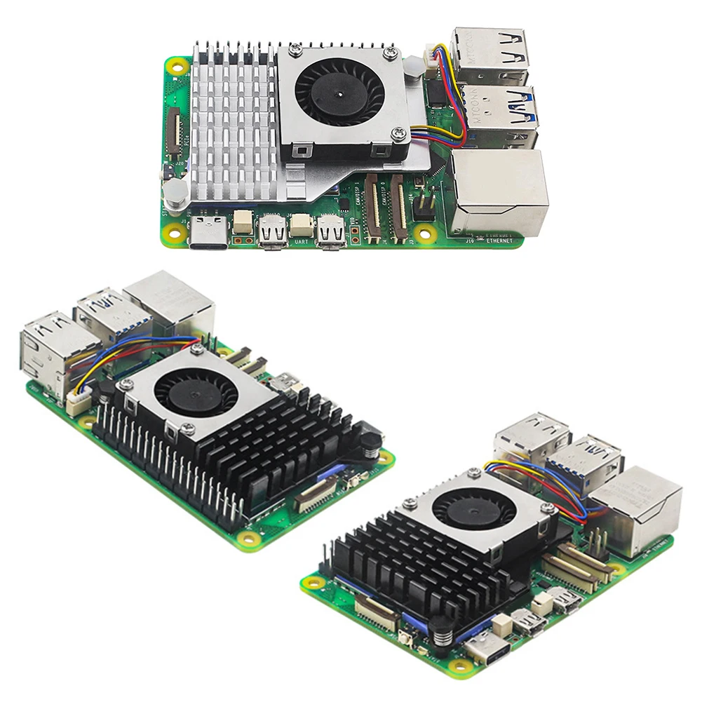 สำหรับ Raspberry Pi 5 Active Cooler พัดลมระบายความร้อนอย่างเป็นทางการพร้อมพัดลมระบายความร้อนปรับความเร็วได้ครีบฮีทซิงค์หม้อน้ำระบายความร้อน
