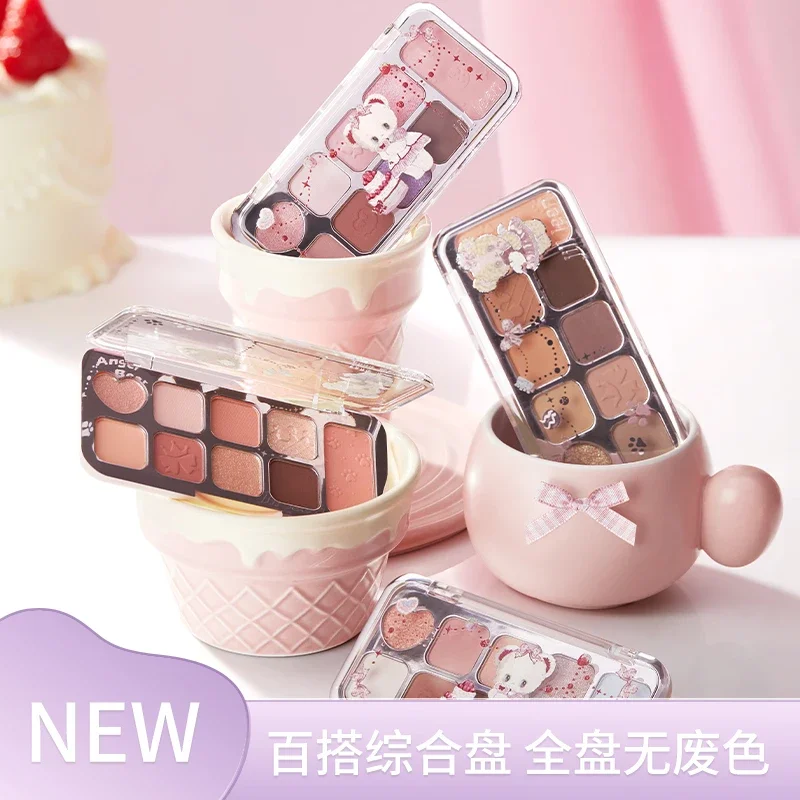 JILLLEEN 9 cores sombra de olho comprehensiveb disco veludo fosco pérola brilhante cor rosa sombra maquiagem de longa duração