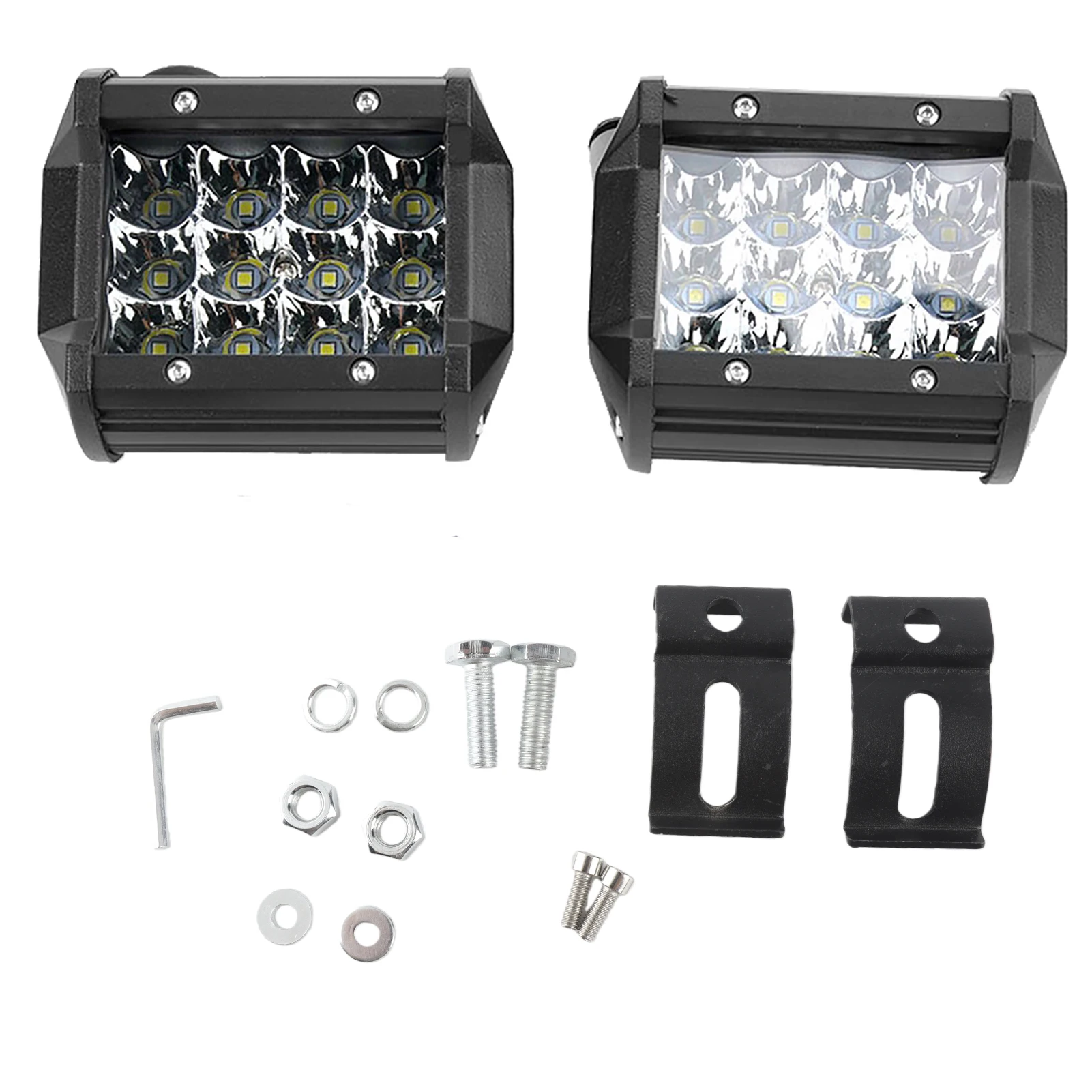 1 paar 4 inch 4-rij 36W LED werklampen, rijlampen, auto- en vrachtwagenmodificatie, auto LED werklamp 36W, auto werklamp