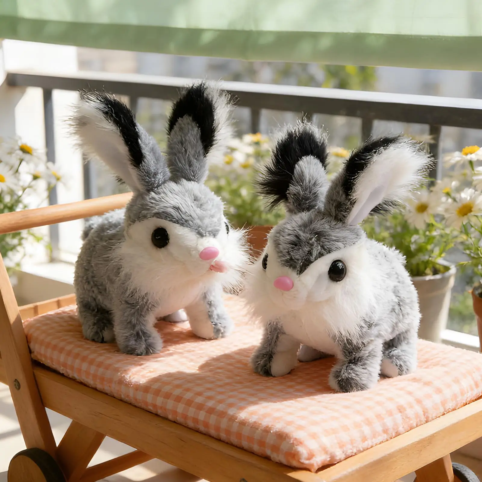 ของเล่นกระต่ายกระโดดได้ น่ารัก มีเสียง ของเล่นสัตว์เหมือนจริง ของเล่นกระต่ายไฟฟ้า เหมาะเป็นของขวัญวันอีสเตอร์สำหรับเด็ก