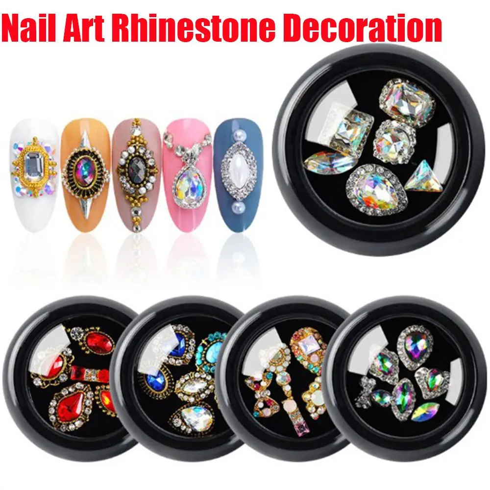 Wasser tropfen Tipps Bogen bunte Legierung Maniküre Steine achteckigen 3D-Charme Strass Schmuck Nagel Strass Nail Art Kristall