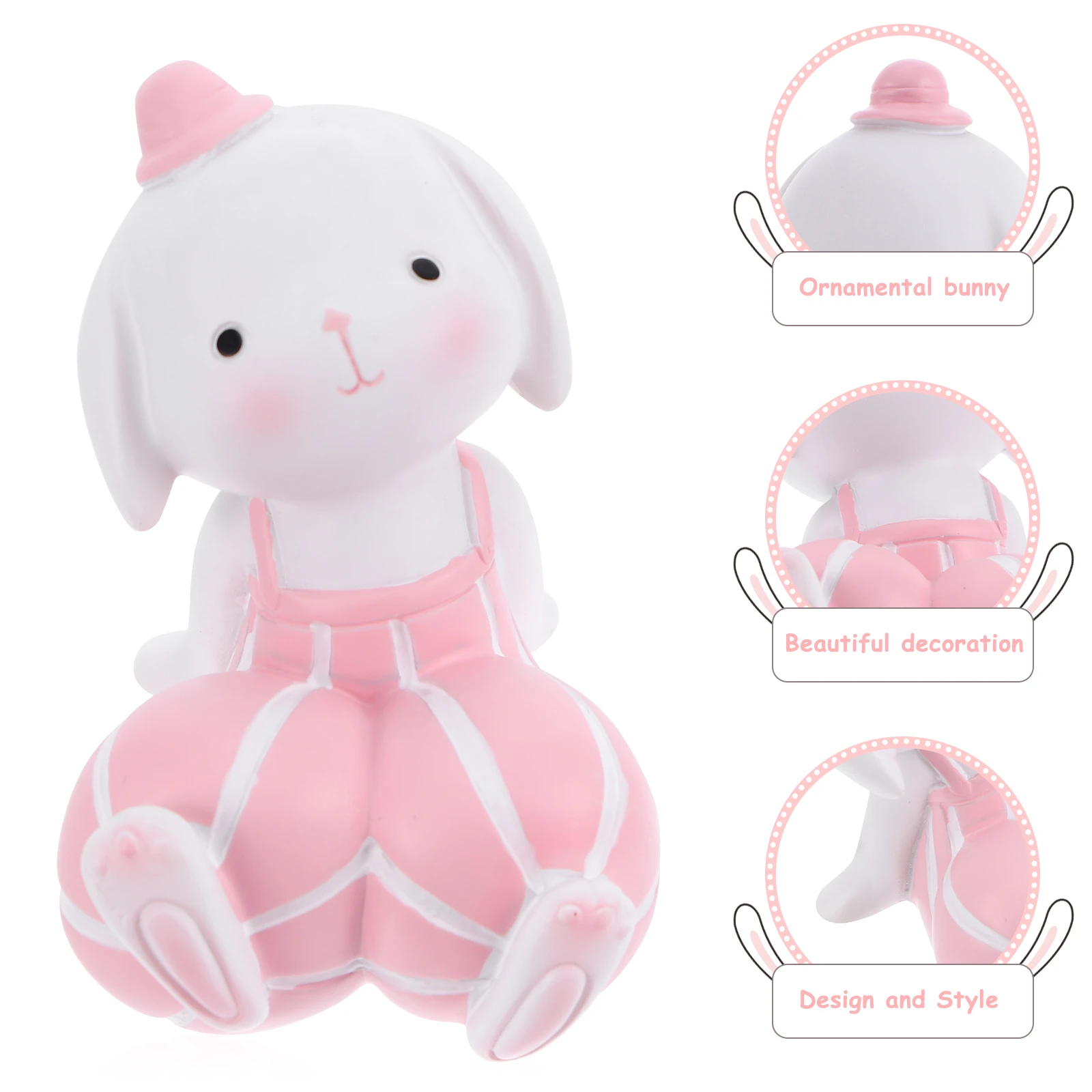 

1pc Rabbit Car Ornament Resin Bunny Dashboard Decor Easter Gift Miniature Garden Home Desktop Decoration Rabbit Ornament