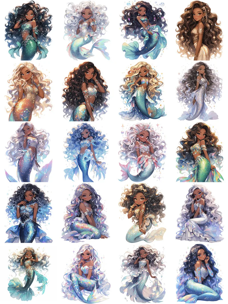 20Pcs/Pack Shining Mermaid Princess Sticker DIY Craft Scrapbooking Album Junk Journal Decorative Stickers