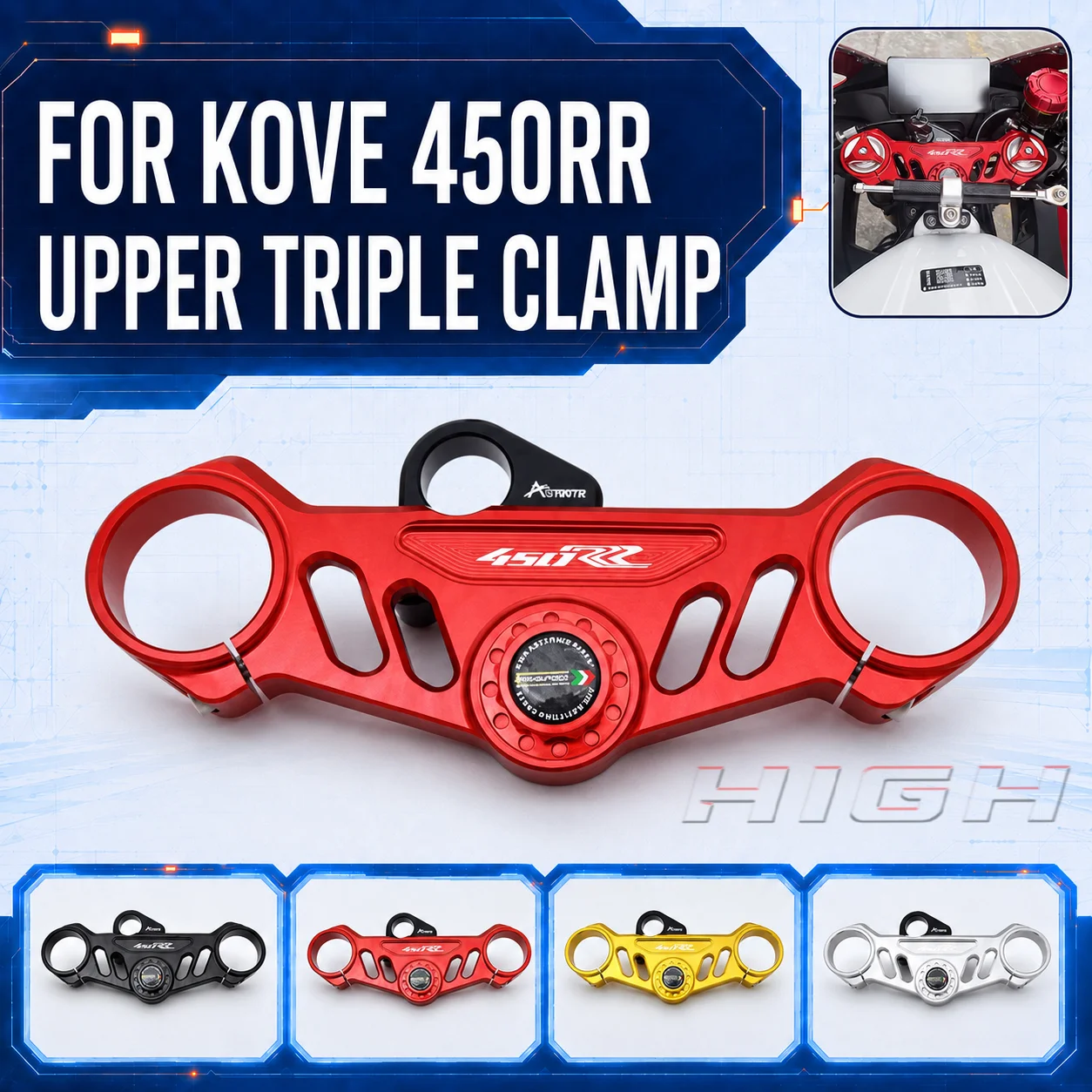 FIT FOR KOVE 450RR RR 450 Modified Front Fork Upper Connecting Plate Upper Triple Clamp Steering