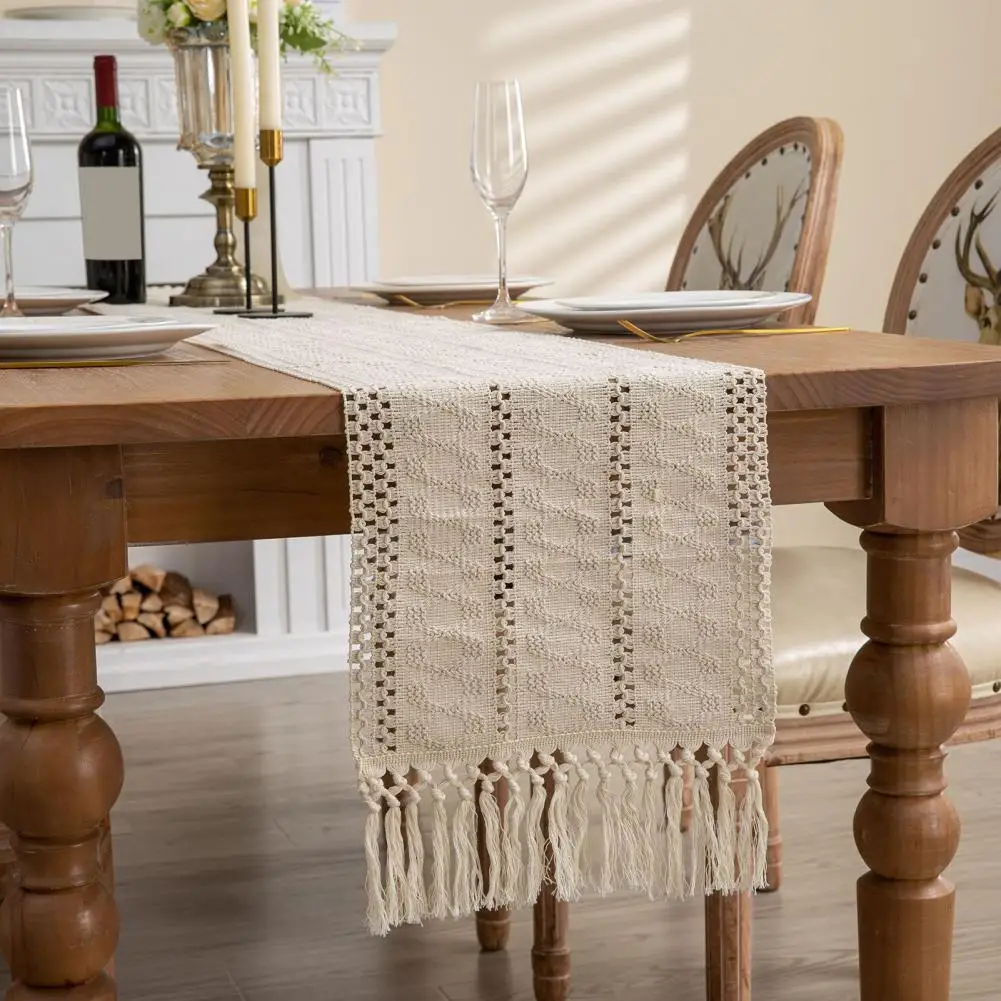 

Wedding Reception Table Decor Tassel Design Table Runner Chic Bohemian Macrame Table Runners with for Rustic for Weddings