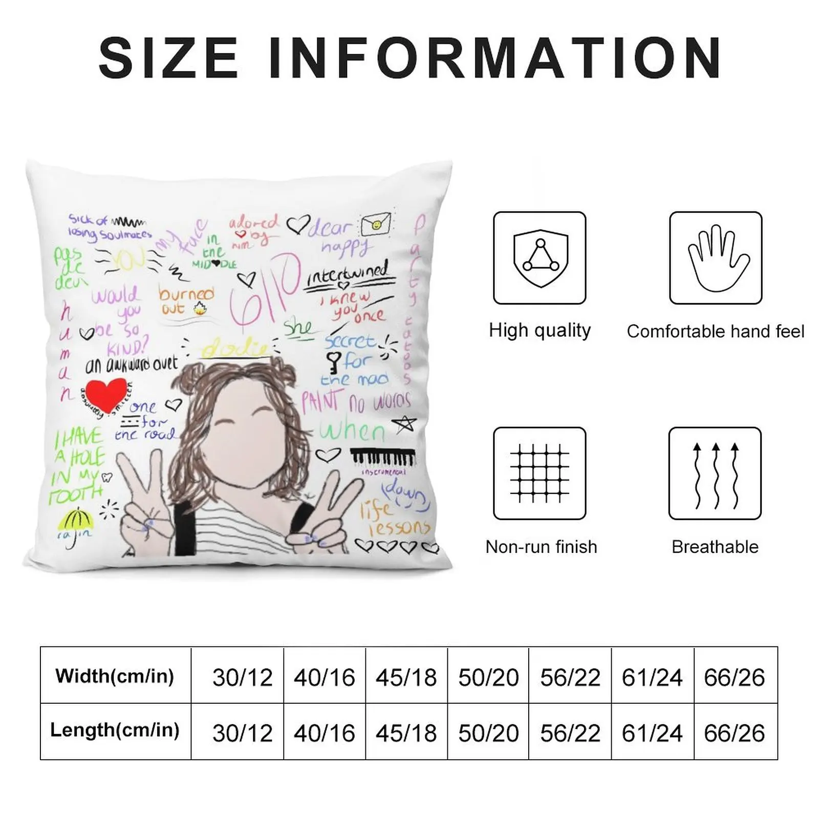 Dodie Clark Song Collage Throw Pillow Decorative Cushions Decorative Cushion anime girl pillow