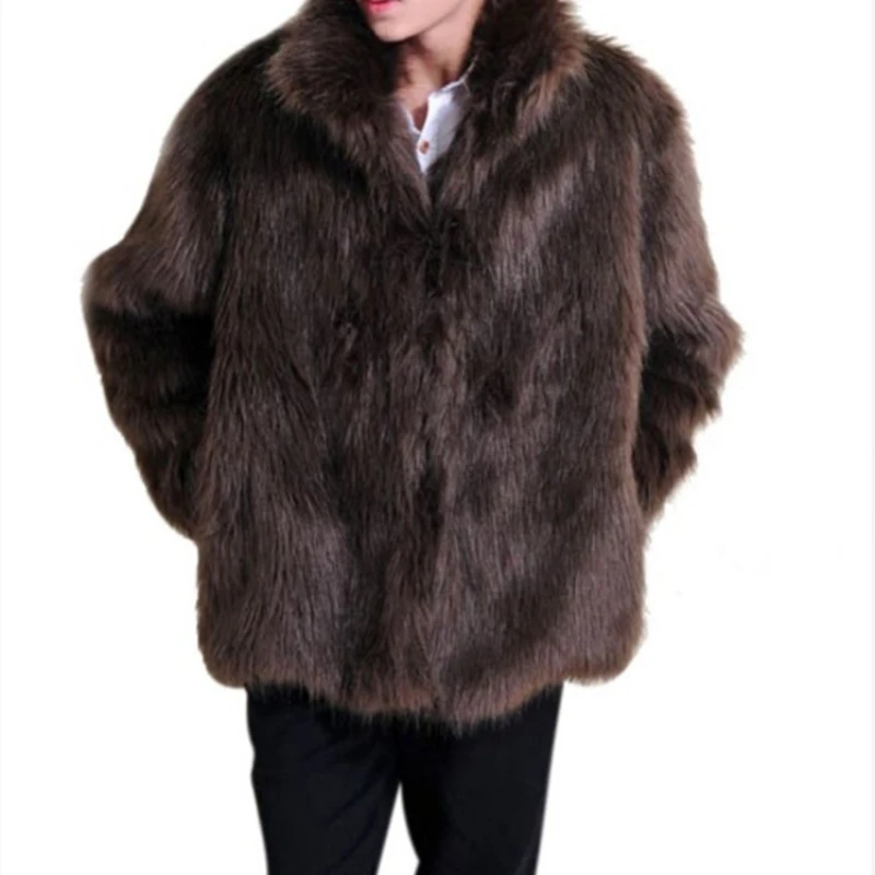 New Men's Imitation Fox Fur Coat Coat Men's Fur Coat Imitation Fur Coat Coats for Men