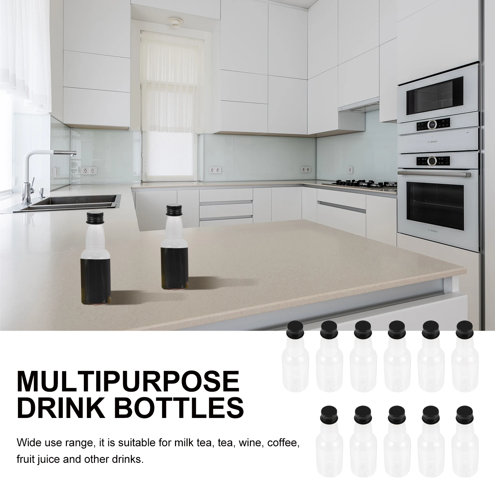 

50pcs Seasoning Bottle Small Milk Bottles Sealed Juice Wine Sub Containers Kitchen Condiment Storage Beverage Cup Portable