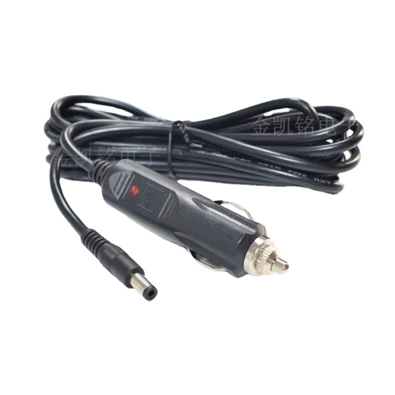 

12V Car Charger Power Cable 0.75mm² Pure Copper Cigarette Lighter To DC5.5*2.5mm Universal Fork Plug 10A 3m