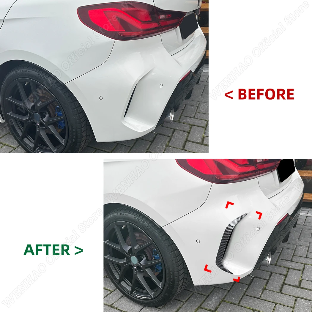 Rear Bumper Lip Spoiler ABS Plastic Wind Knife Splitter Car Accessories For BMW 1 Series F40 M-PACK&M135i 2019-2024 Gloss Black