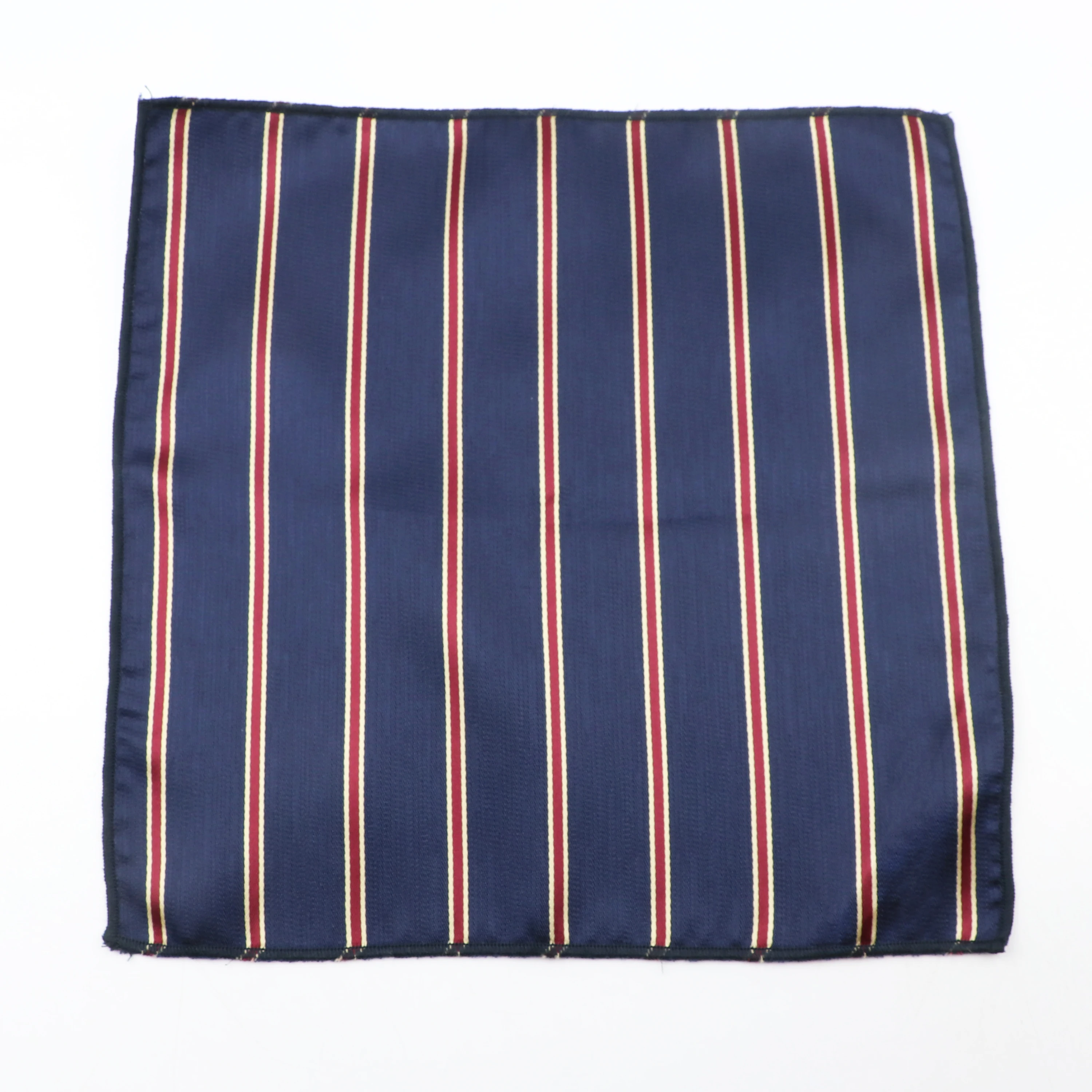 Fashion Striped Men's Polyester Scarf 24cm Red Blue Green Jacquard Handkerchief Classic Office Suit Accessories Wedding Gift