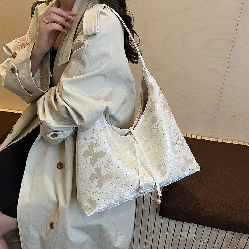 

Classic Design PU Leather Hobo Bags Lady Hasp Shoulder Tote Bag 2025 New Luxury Brand Desinger Handbags and Purses for Women