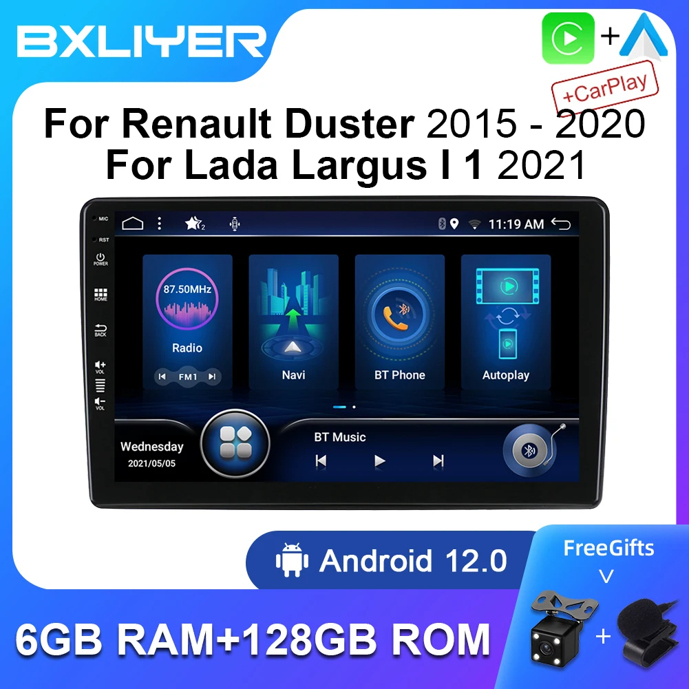 Android 12 For Renault Duster 2015 - 2020 For LADA Largus I 1 2021 Car Radio Multimedia Video Player Navigation Stereo GPS Navi