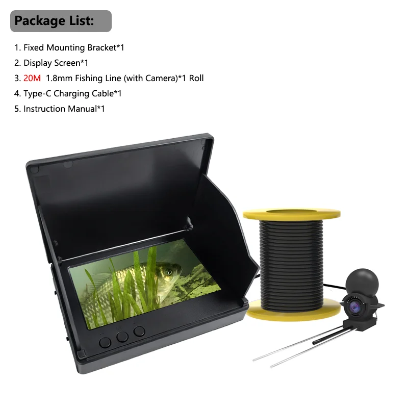 Dodosee 220 °   Onderwatervissen Camera Handheld 1080P 4.3 ''LCD Fishfinder Draagbare Vis Dieptezoeker Water Met Nachtzicht